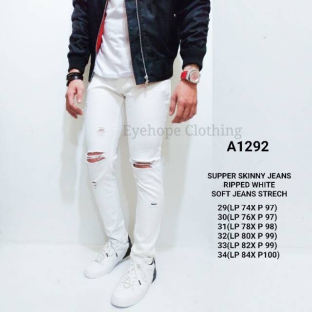 Celana putih pria / Celana jeans putih pria / Celana panjang putih pria