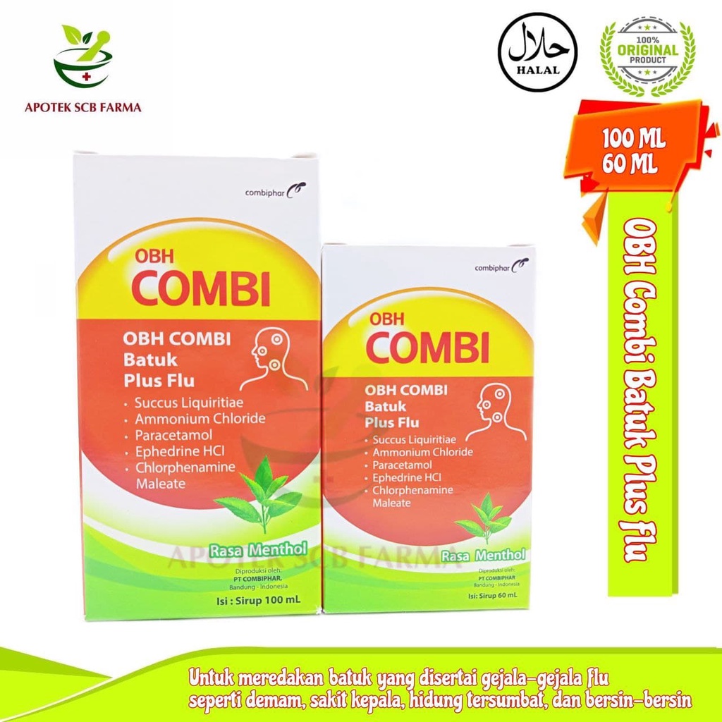OBH Combi Batuk Plus Flu - Untuk meredakan batuk, demam, flu, dan berdahak