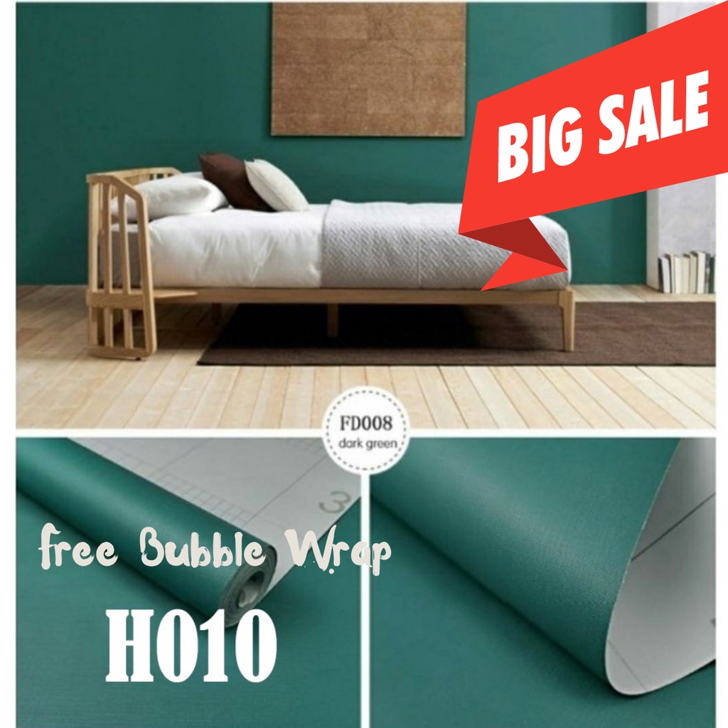 (PROMO COD) Wallpaper Stiker Dinding Bahan PVC Anti Air / Wallpaper dinding Polos H010 Bahan PVC Premium Anti Air