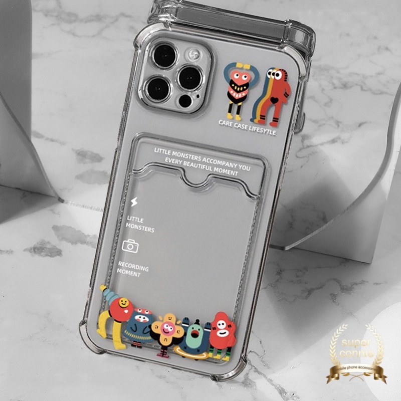 Soft Case Tpu Transparan Motif Kartun Monster Untuk Iphone 11 X Xr Xs Max 6 6s 7 8 Plus 11 12 13 Pro Max Se 2020