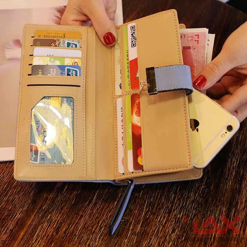 Dompet Panjang Wanita Motif Daun Emas 3D Hollow exclusive Unik Dompet Wanita Model Panjang model korea jepang viral exclusive Women Wallet PU Leather Purse Female Long Wallet Gold Hollow Leaves Pouch Handbag For Women Coin Purse Card Holders Clutch