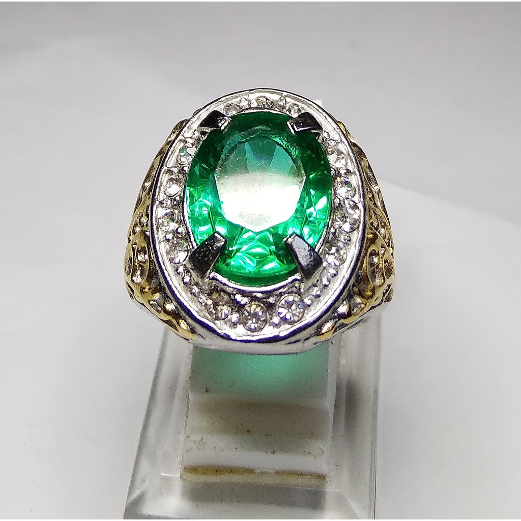 cincin batu akik zamberud rusia warna biru