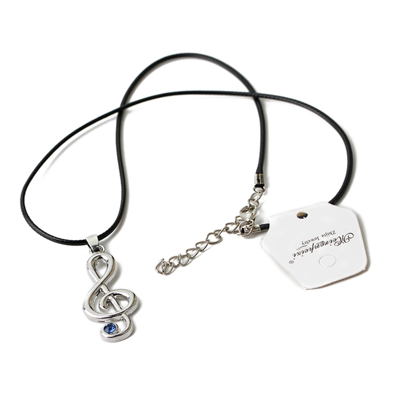Kalung Tali Dengan Liontin Karakter Anime Miku Treble G Clef Untuk Pria Dan Wanita