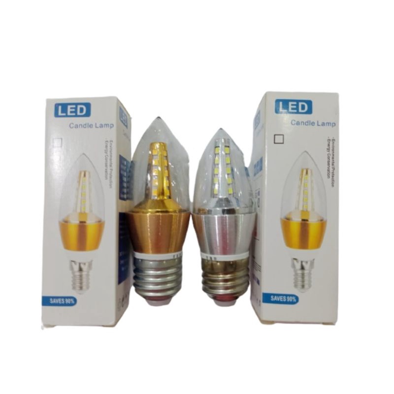 LED Candle Lamp Putih &amp; Kuning 3W E27