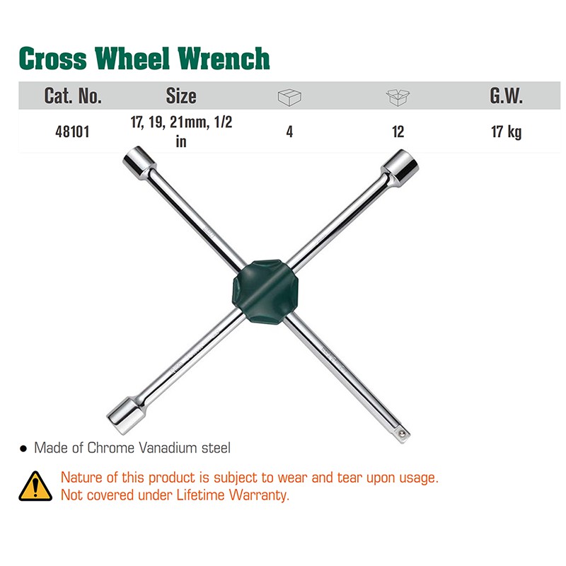 SATA Tools Cross Wheel Wrench Kunci Ban Roda Mobil 48101