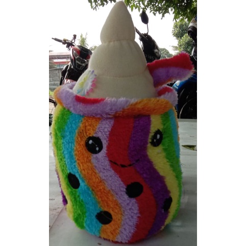 Boneka Boba Ice Cream Motif Rainbow Led Nyala Kedip Kedip Uk38Cm( L )Mainan Anak Viral Murah