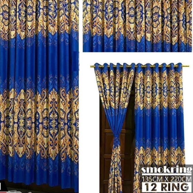 ✺ HORDENG SMORKING LUBANG 12 UK 135x220CM GORDEN PINTU JENDELA RING GORDENG BULAT LINGKARAN SMOKRING