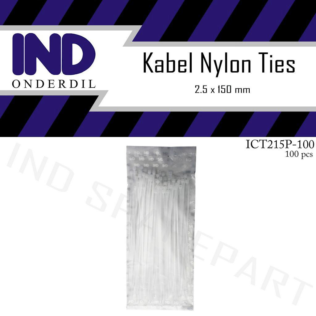 Kabel-Cable-Pengikat Nylon-Nilon Tie-Ties-Tis 2.5x150-2.5 x 150 mm Putih 100 Pcs-Biji