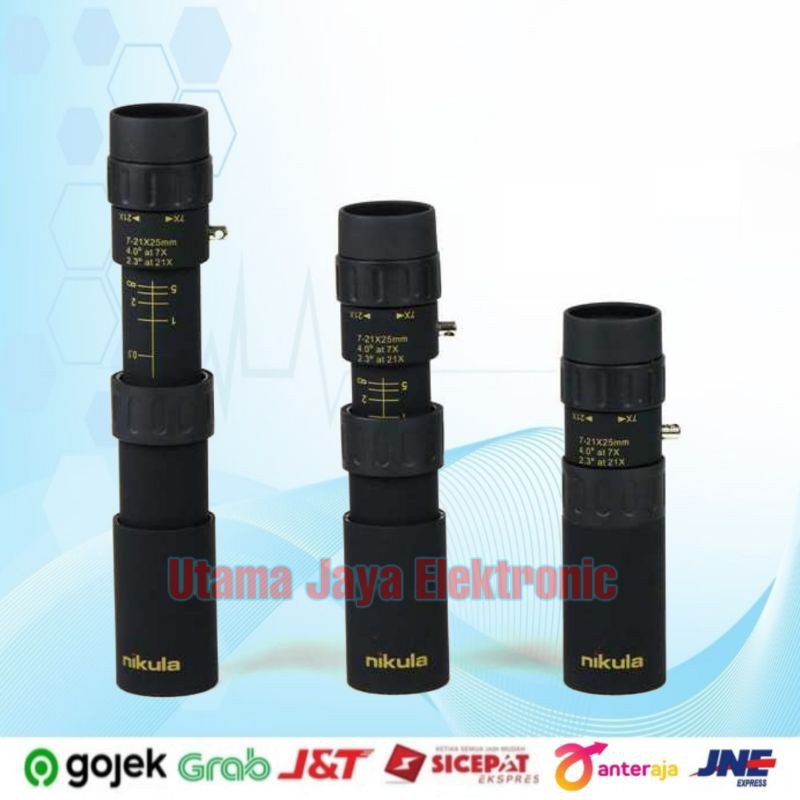 Teropong Nikula Monocular Telescope 10-30x25 Zoom Z13103025