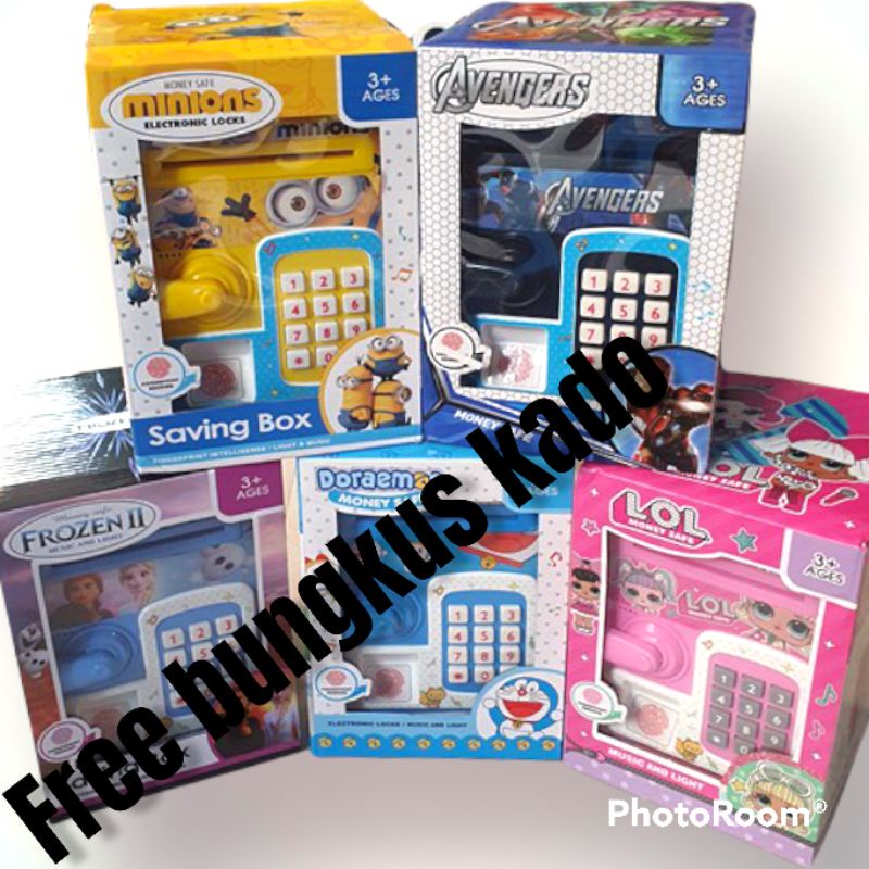 CELENGAN ATM SIDIK JARI BRANKAS ATM MONEY SAVE BOX MAINAN EDUKASI CELENGAN KARAKTER