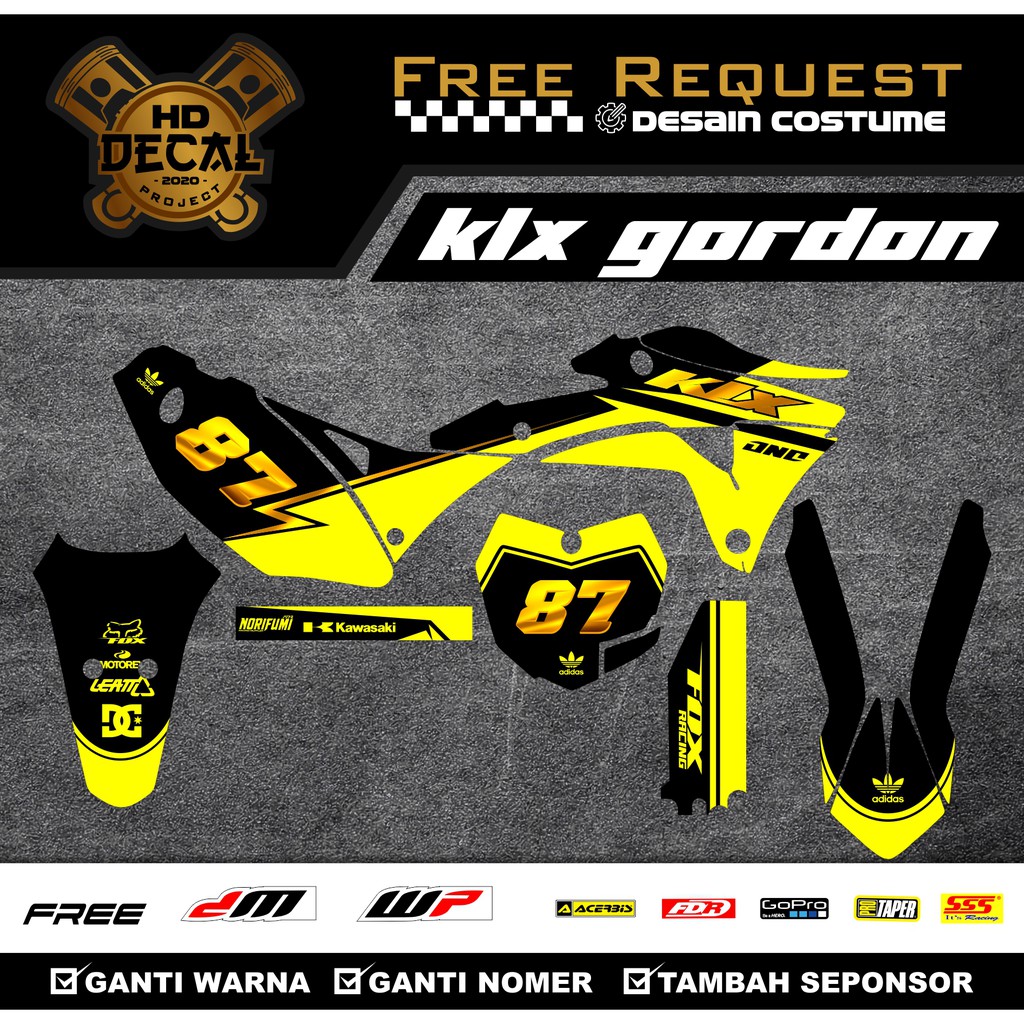 Decal KLX Gordon Decal klx bf /dtracker/klx150/gordon Full Body Design Custom