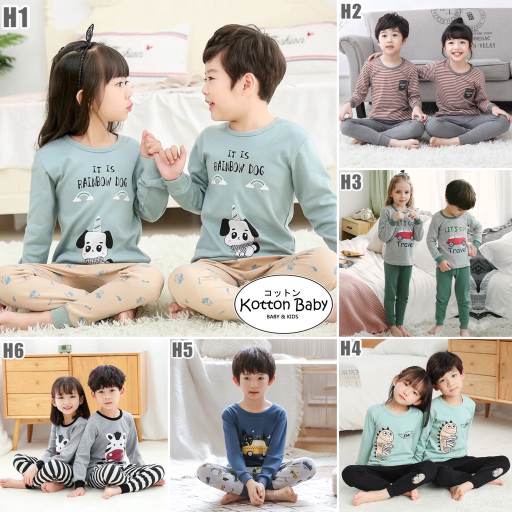 2-7thn | PIYAMA ANAK PAJAMAS BAJU TIDUR ANAK  SLEEPWEAR Catalog H YAOU