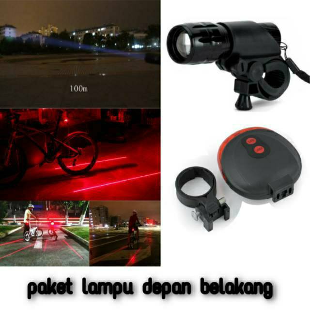 PROMO !!! Paket lampu sepeda depan belakang TAFFLED ( baterai not include )