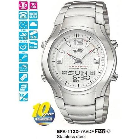 Jam Tangan Analog Digital Pria Casio Edifice EFA-112D-7A Original