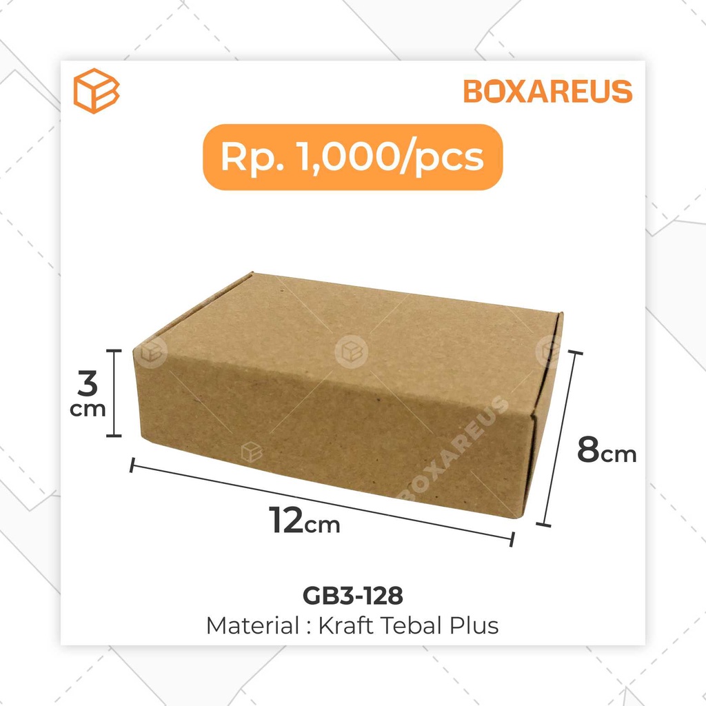 Gift Box Kotak Packing Packaging Souvenir Bahan Brown 12x8x3 cm | GB3