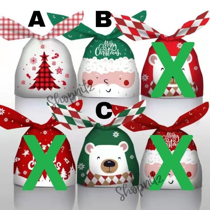 

Setsuko53.Jaya Plastik Goodies Bag Natal Christmas Plastik Cookie Ikat Permen 50Pcs