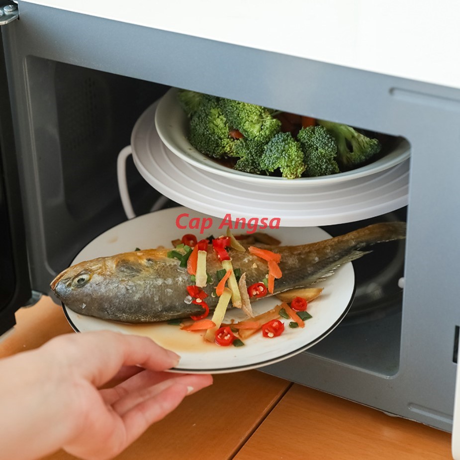 MULTIFUNGSI MICROWAVE OVEN SHELF LAYER TINGKAT LIPAT RAK SUSUN DOUBLE STACK STEAM TUMPUK RACK DOBEL