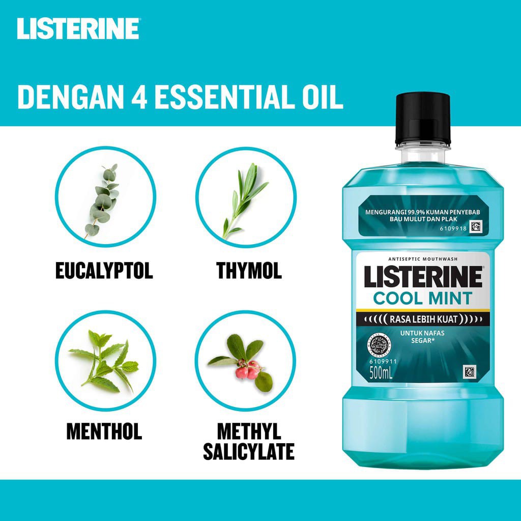 LISTERINE Cool Mint Mouthwash / Obat Kumur 500ml ~ ORIGINAL 100%