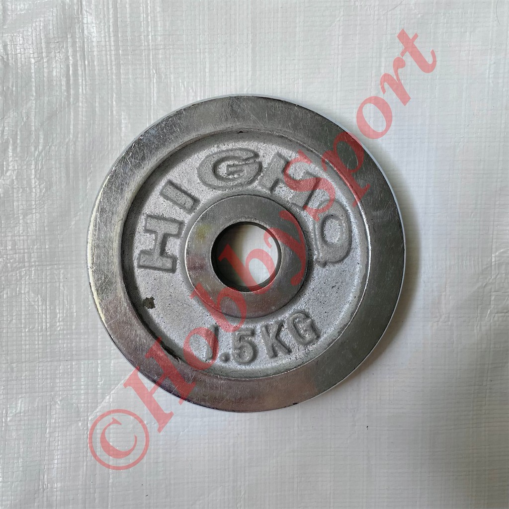 Plat Beban 1,5 kg 3cm Dumbell Besi Chrome Barbell Plate Barbel Dambel