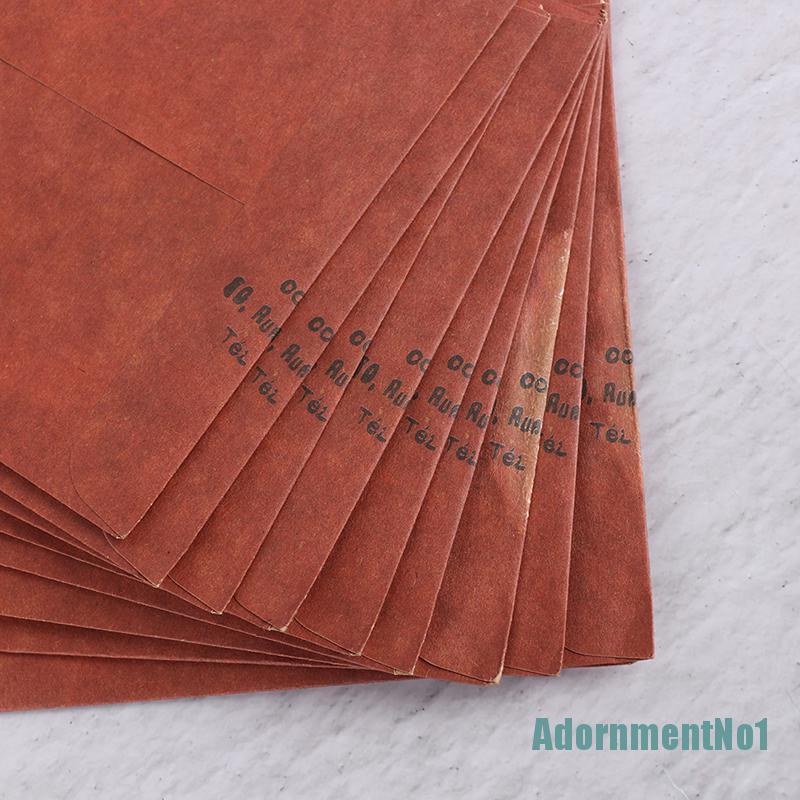 (AdornmentNo1) 10pcs Amplop Kertas Kraft Motif Print Tulisan Gaya Vintage / Retro