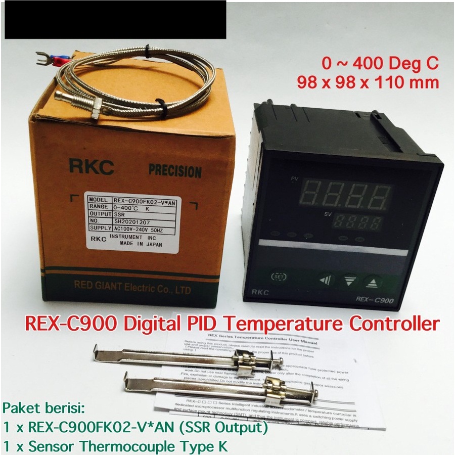 REX-C900 Out SSR + Thermocouple K-Type 0-400C PID Temperature Control