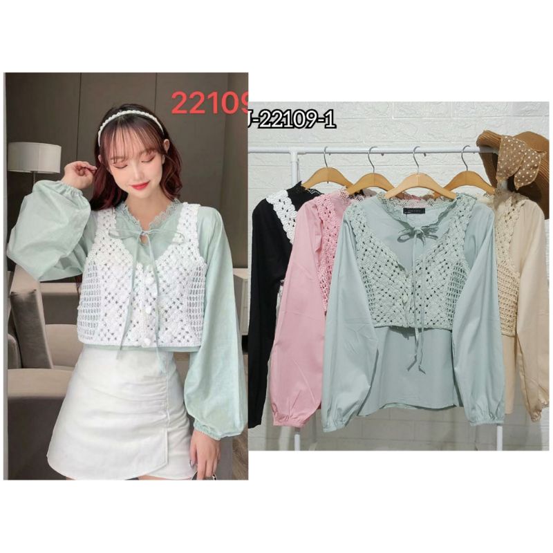 Blouse ZARAWOMAN -blouse 2 in 1 VEST korean look