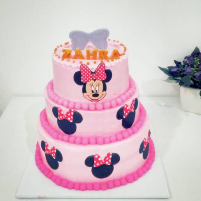 Kue Ultah Buttercream 3 Tingkat Shopee Indonesia