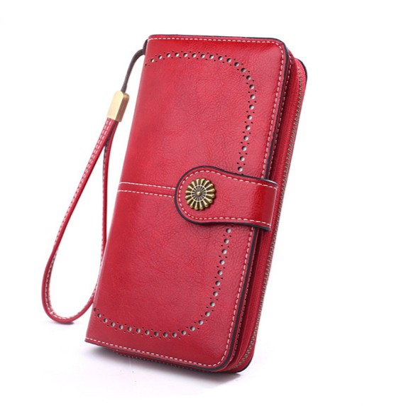 DOMPET PESTA 13 SLOT KARTU MEWAH MERAH KULIT PREMIUM IMPORT MURAH FLORENCE WA041R1 WANITA KOREA ORI