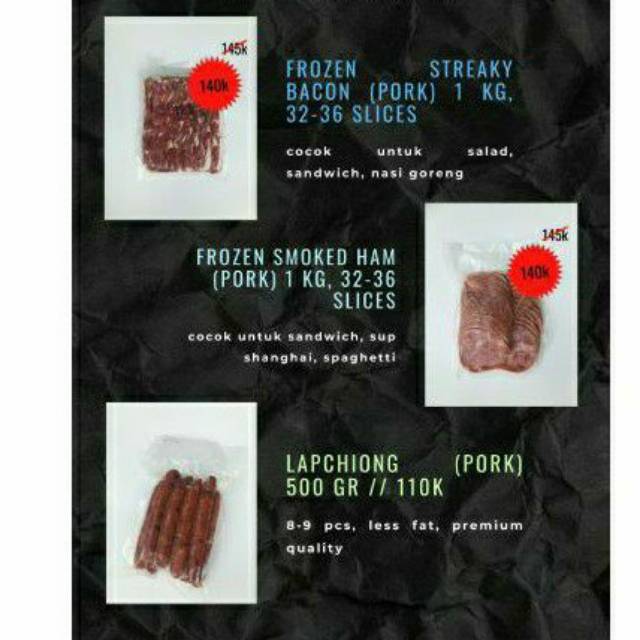 

Frozen Strecky Bacon (Pork) 1kg 32-36 slice