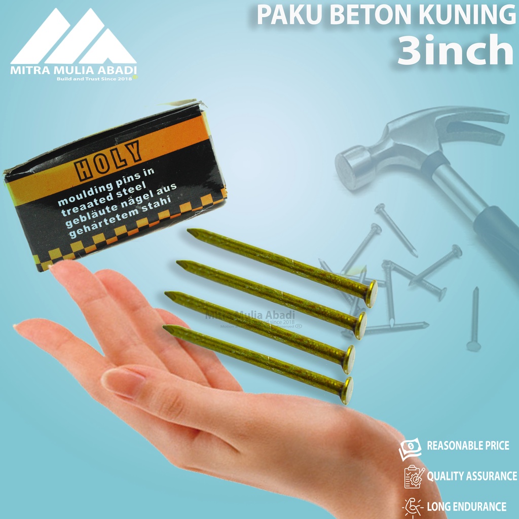 Paku Beton Kuning Holy 3 Inch 7cm-1dus