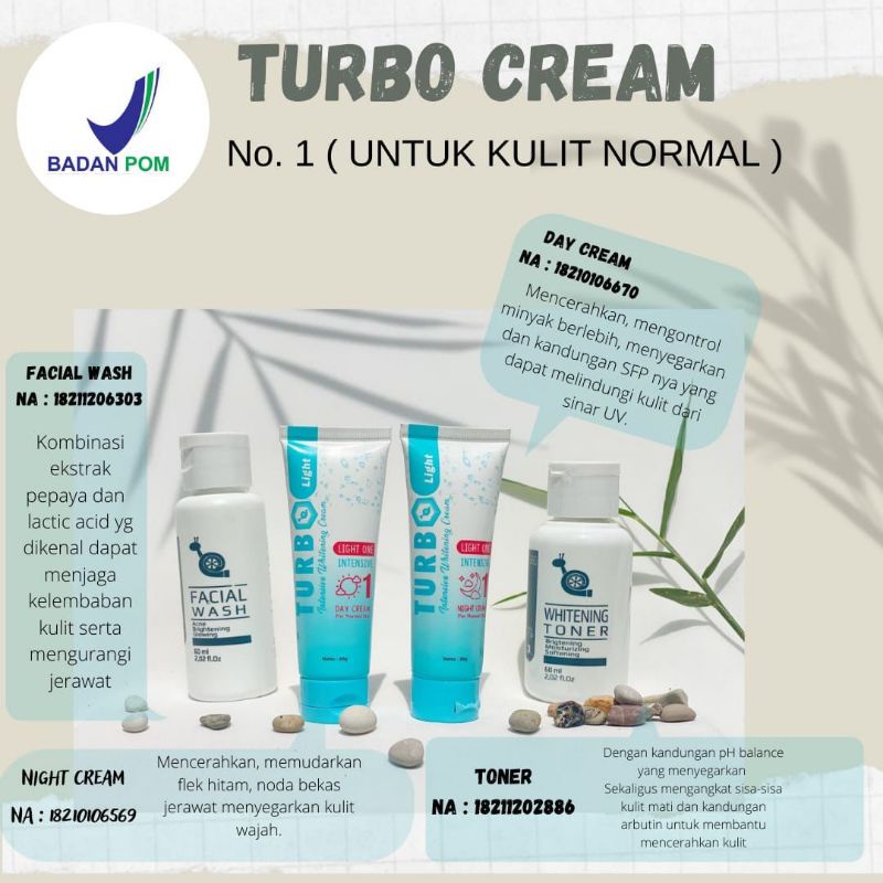 TURBO CREAM NO-1 (UNTUK KULIT NORMAL) 1PAKET TURBO CREAM BPOM