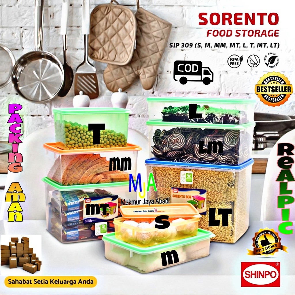 PROMO (BISA COD) Shinpo Sorento SIP 309 S / SIP 309 M / SIP 309 L / SIP 309 T / SIP 309 MT / SIP 309 LT / SIP 309 MM / SIP 309 LM /Kotak Kue Plastik Polos / Kotak Makan / Food Storage / Tempat Kue / Kotak Cemilan-0.9L / 2L / 2.25L / 3.5L / 5L / 5.5 / 10L