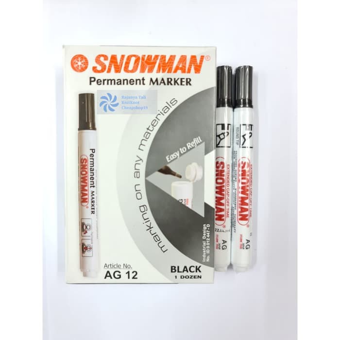 

AG12 Spidol Snowman Permanent Marker AG 12 / Tinta Permanen AG-12 RJT