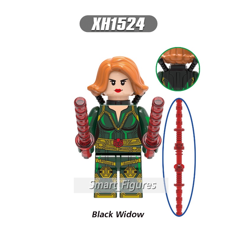 Mainan Action Figure Black Widow Minifigures Red Guardian Yelena Belova Taskmaster Iron Maiden Marvel X0289