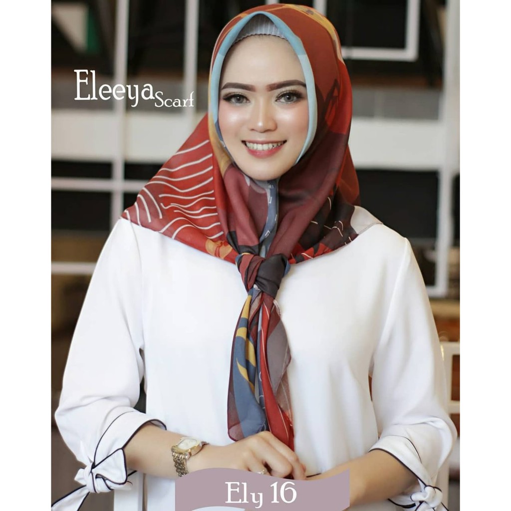 HIJAB SEGIEMPAT MOTIF  ELY 16 || Eleeyascarf