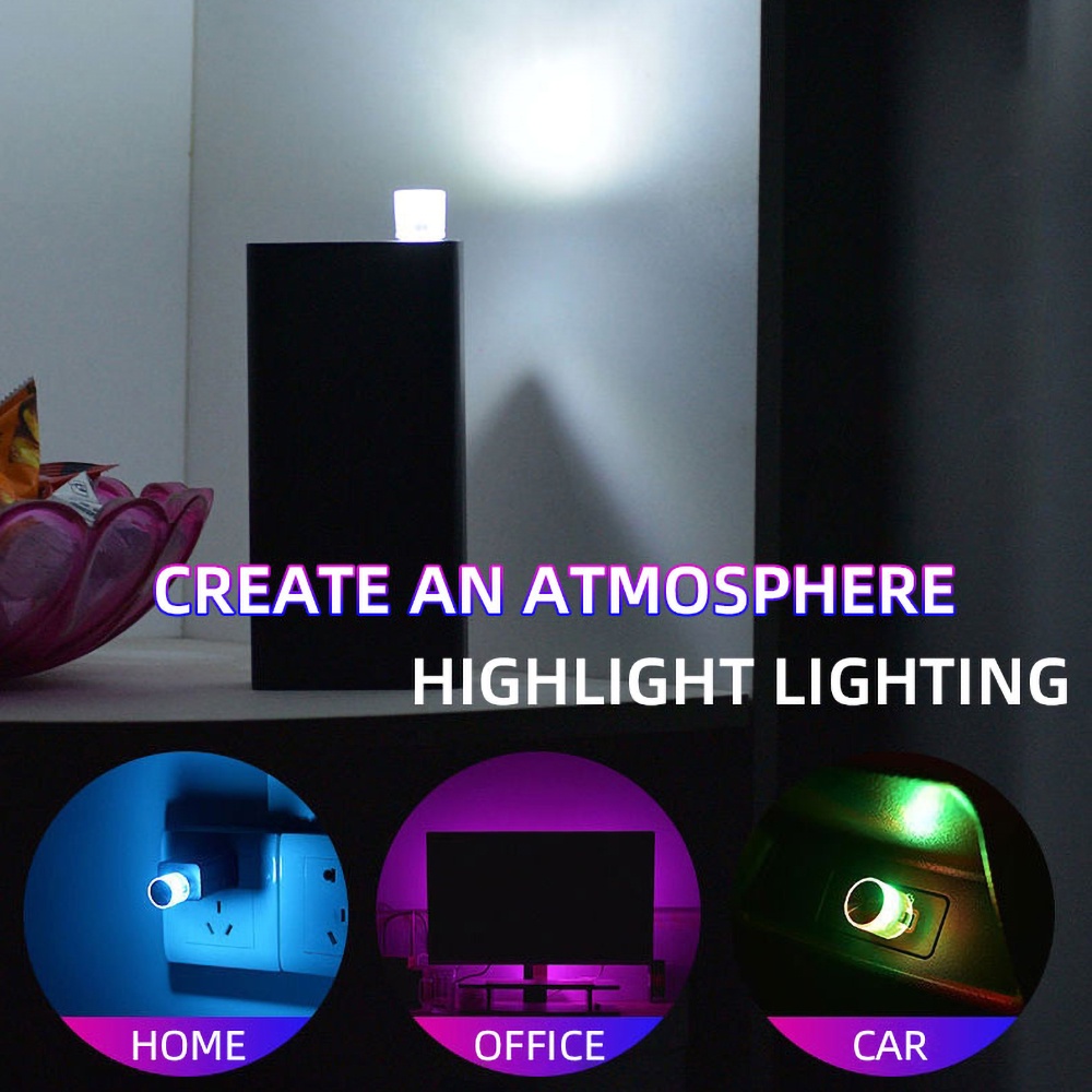 Lampu Atmosfir LED Mini USB Portable Untuk Dekorasi Interior Mobil