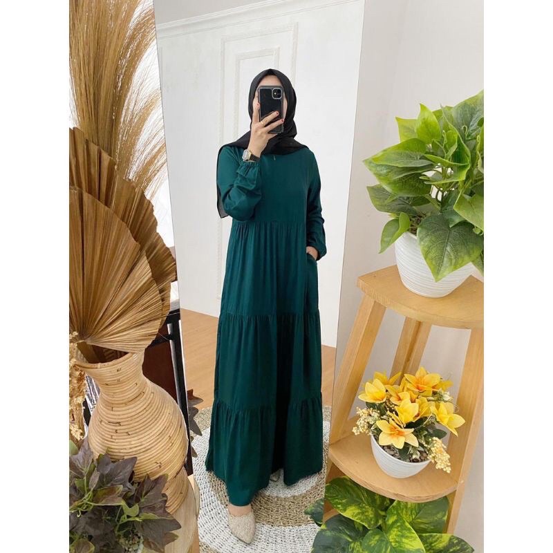 PGMT - TERMURAH GAMIS AMARA HANUM HOMY DRESS POLOS RAYON PLAIN MAXY HARGA PROMO GROSIR