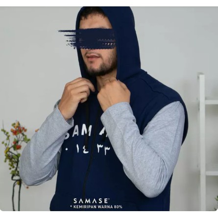 SAMASE ROMPI KURTA ZIPP HOODIE NAVY 2 -S00242
