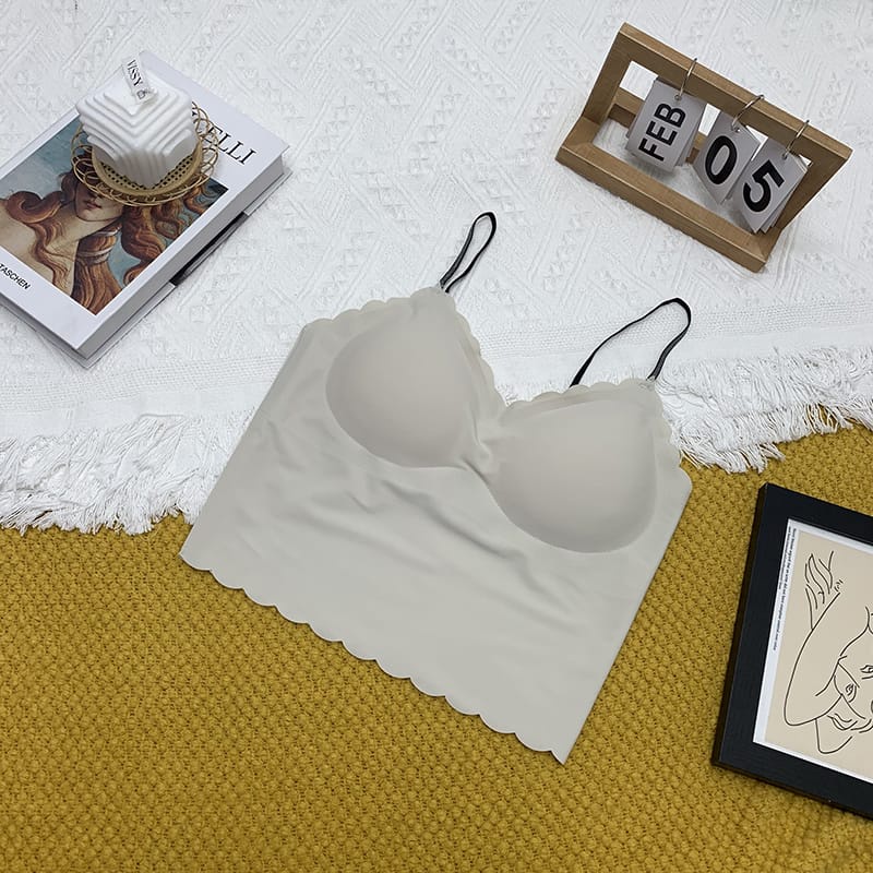 Nicebra Bra Sport Wanita Dengan Model Bergelombang Dan Bahan Tipis Bergaya Sporty Tanktop bra 1091