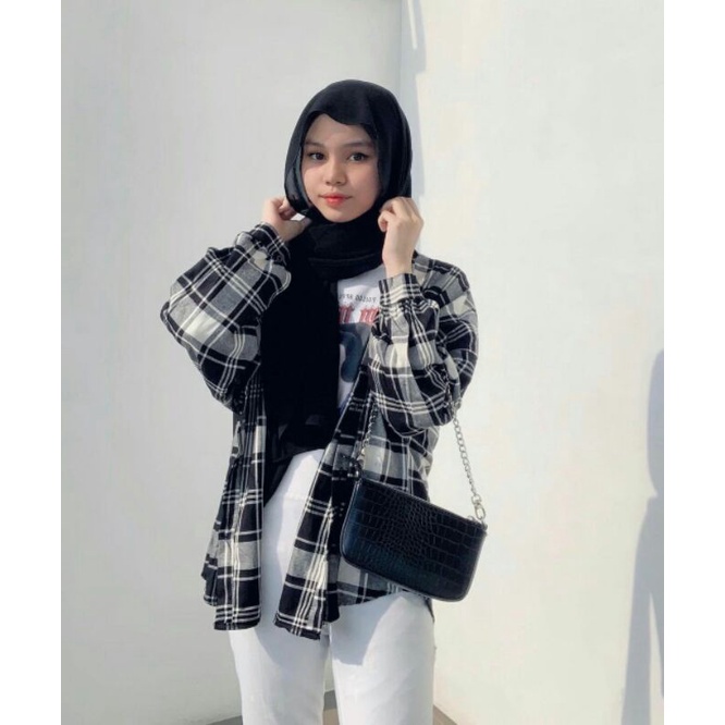 Kemeja Flanel Lengan Panjang Motif Distro Pria Wanita Kotak2 Baju Panjang murah ootd wanita pria covel oversize