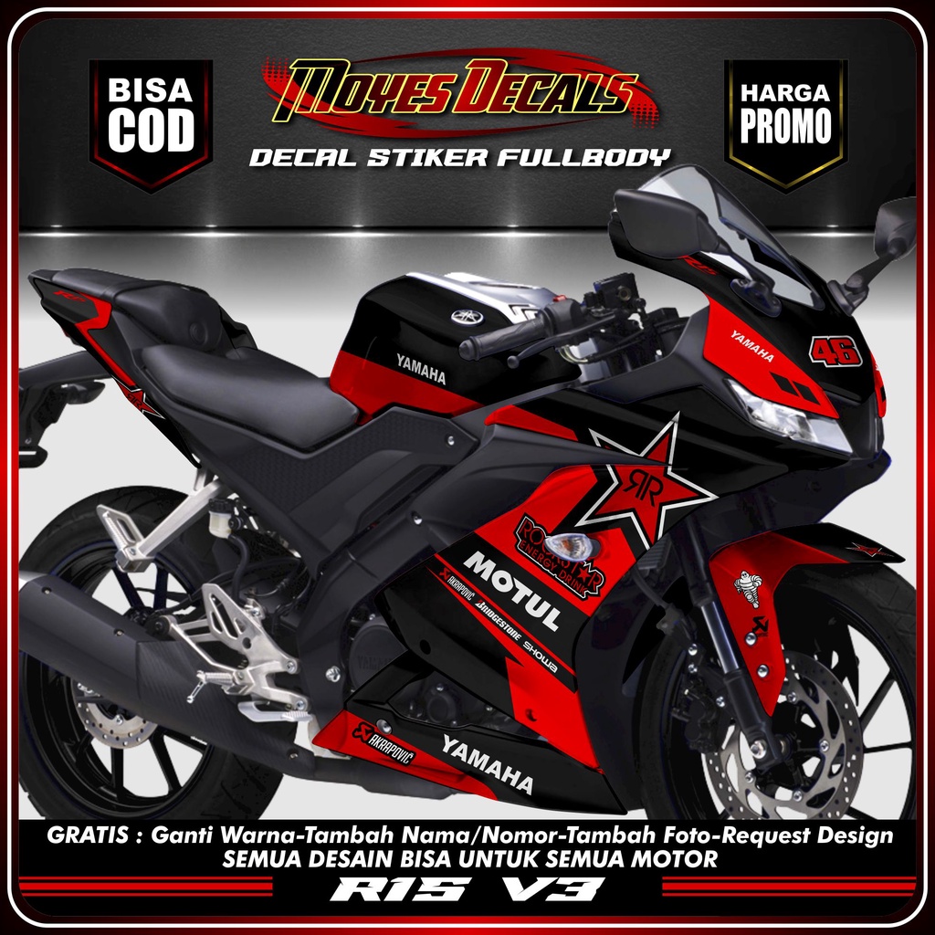 Decal R15 V3/V2 Stiker R15 V3/V2 Decal Stiker R15 V3 Stiker Yamaha R15 V3 Stiker Fullbody Yamaha R15