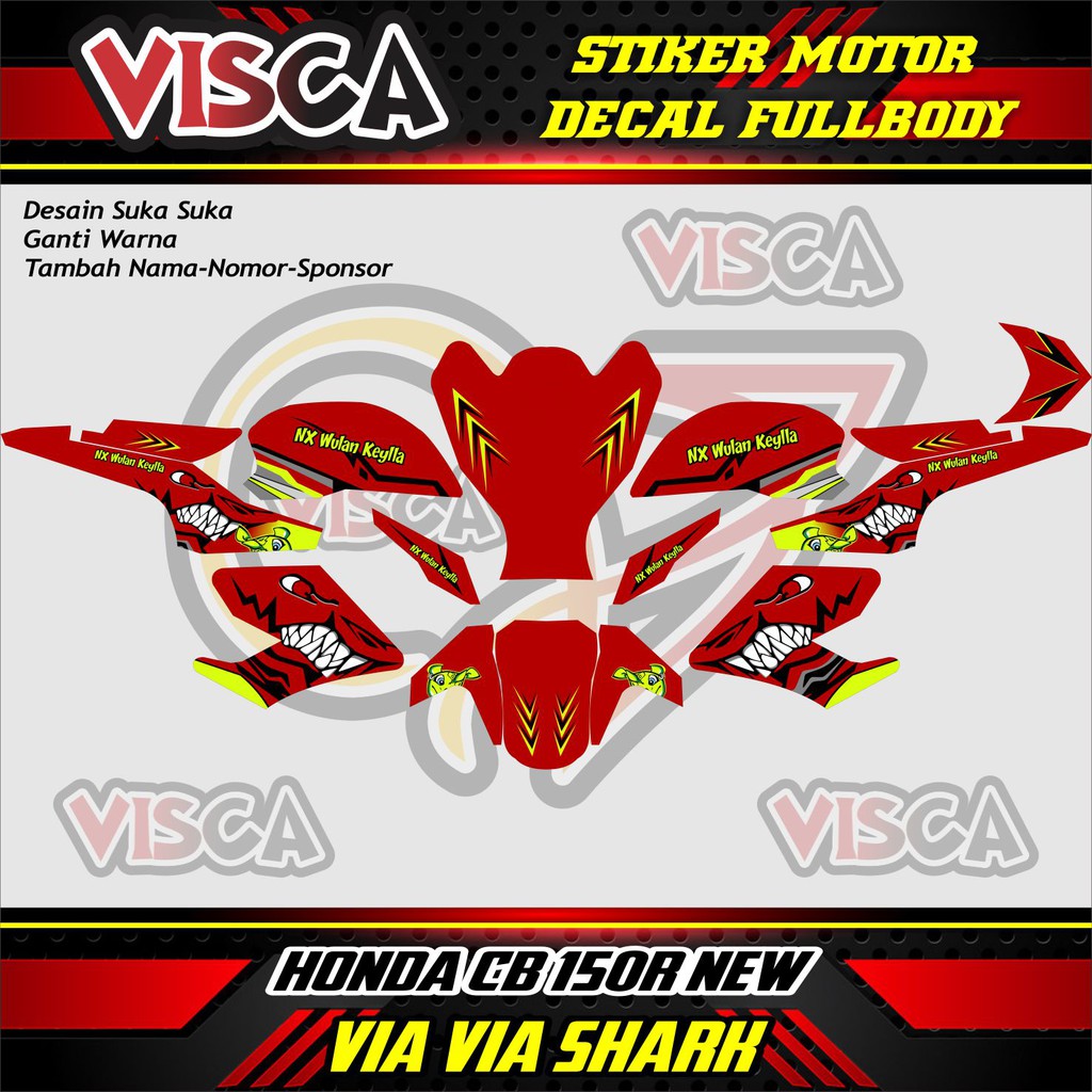DECAL MOTOR CB 150R DECAL STIKER CB 150R DECAL STICKER CB 150R STIKER DECAL CB 150R VIA VIA SHARK