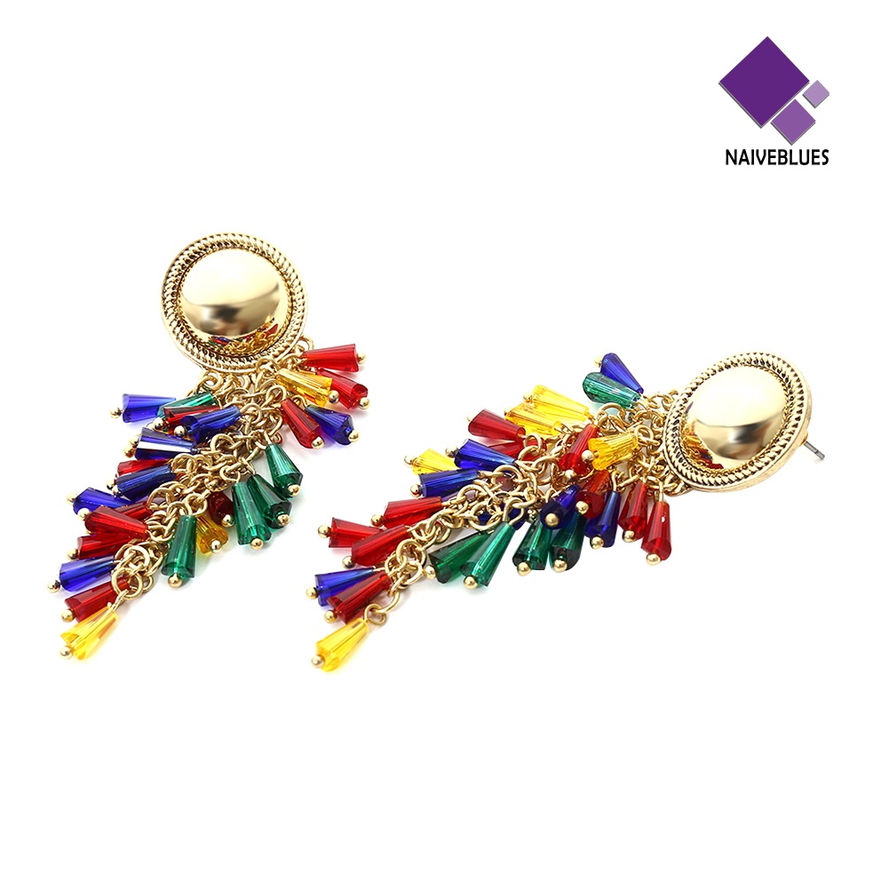 Anting Stud Drop Bahan Alloy Warna-Warni Untuk Wanita