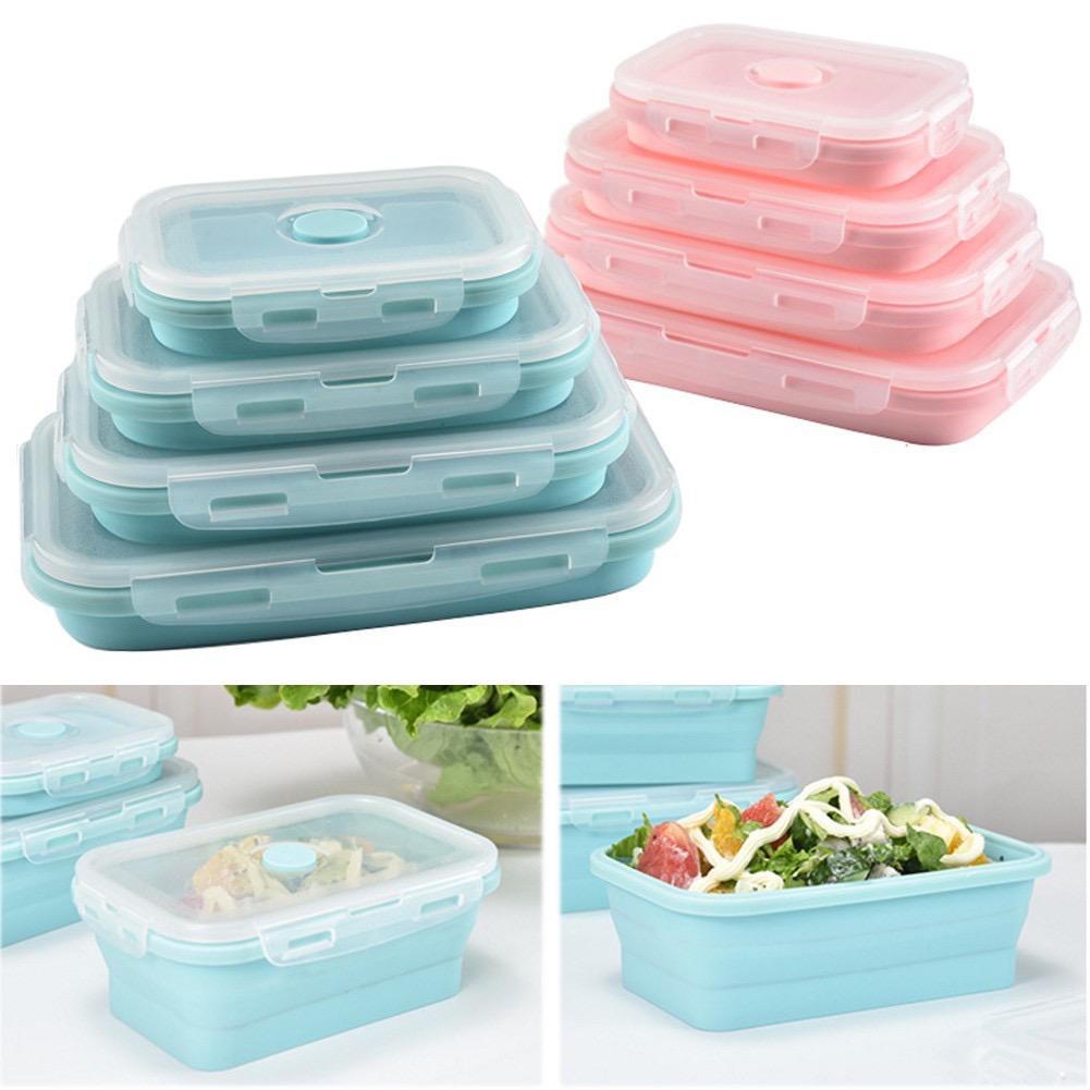 Kotak Makan Siang Lipat Silicone Lunch Box BPA Free anti pecah