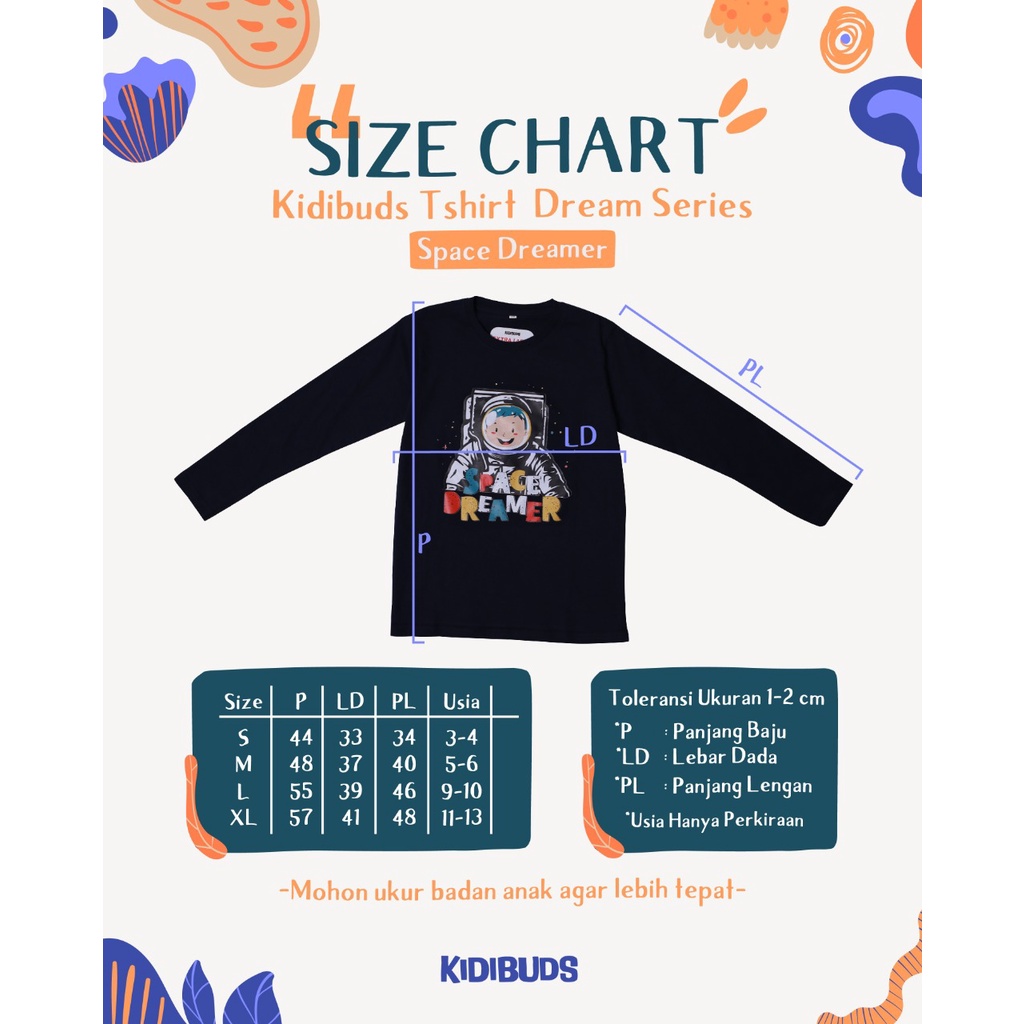 Kaos Anak KIDIBUDS Lengan Panjang &amp; Pendek &amp; Jogger