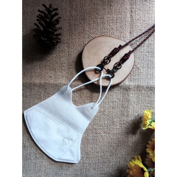 Kalung Masker Hijab Tali Perusik  Strap Konektor Masker 2in1 Pengait Besi Anti Karat