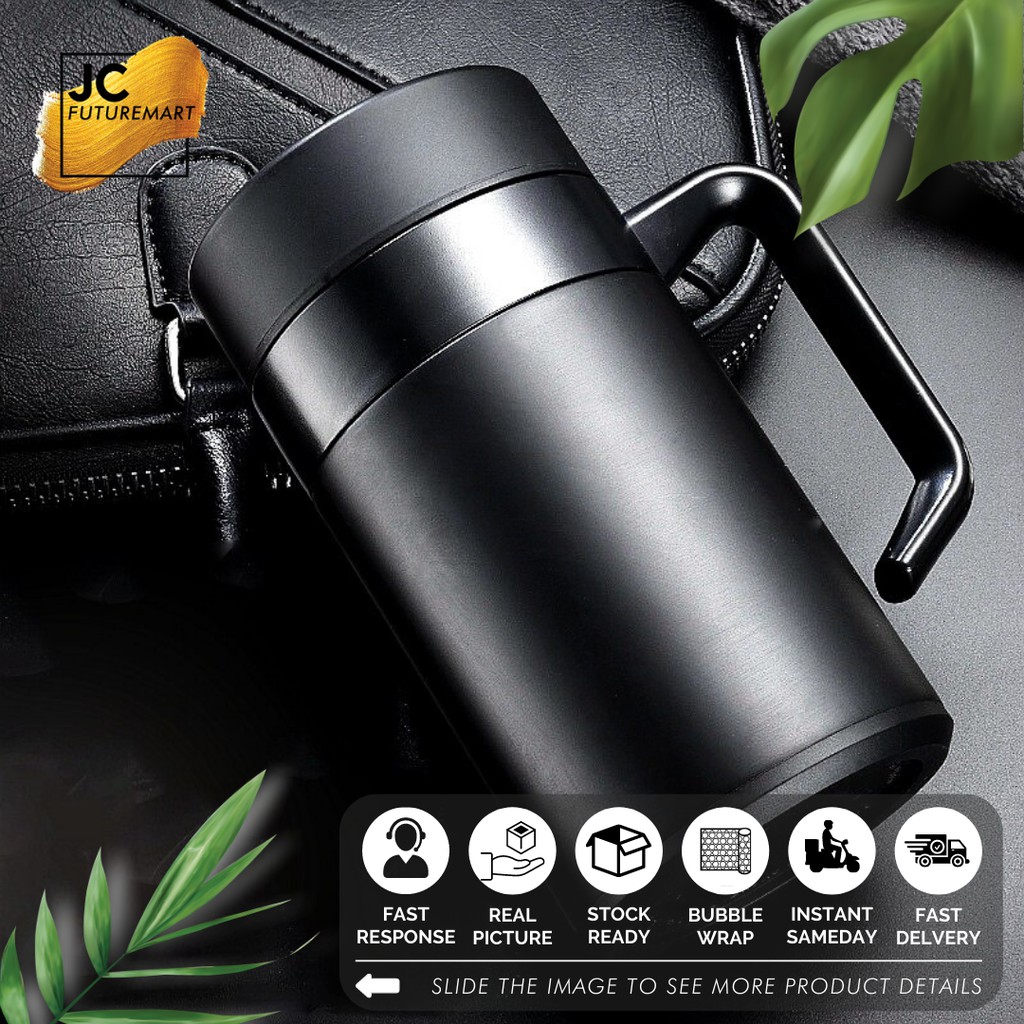 TUMBLER THERMO MUGS 400ML - ZBLQ7 | STAINLESS STEEL INSULATED CUP - Hitam