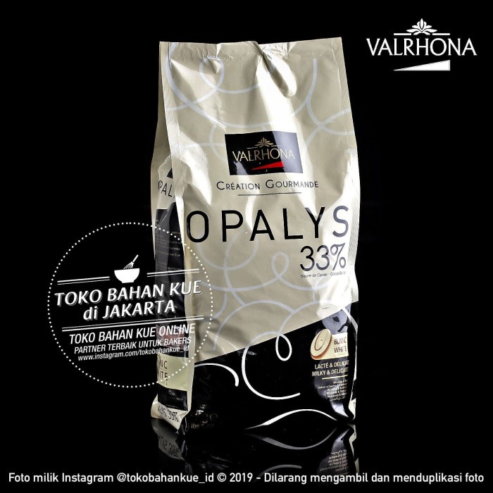 

Fchgtyani Valrhona Opalys 33% White Chocolate 1Kg Couverture Coklat Putih Coin
