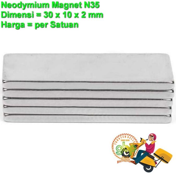 

alat TGS Square Persegi 30x10x2mm Neodymium Magnet Kancing NdFeB N35 MURAH