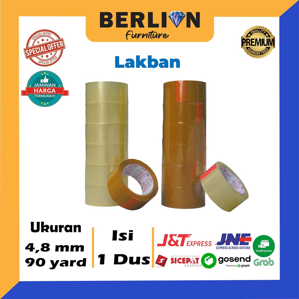 LAKBAN BENING / COKLAT 90 YARD 100 YARD/ FRAGILE 60 YARD BODHI TAPE MURAH KUAT LENGKET BERKUALITAS